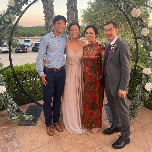 David’s Bridal Double Strap Georgette Wrap Dress - Picture 5 of 5